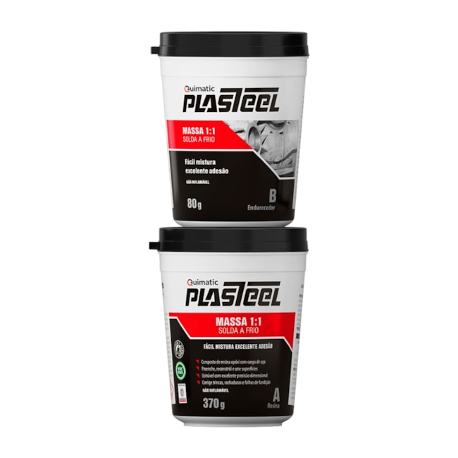 Plasteel Massa 1:1 de Solda a Frio 0,450 Gramas PM1 QUIMATIC-14ac2bfc-e715-48a7-ad74-b6e25feb2b58