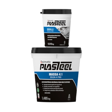 Plasteel Massa 4:1 de Solda a Frio Aço/Epóxi 1,8kg PQ2 QUIMATIC
																	