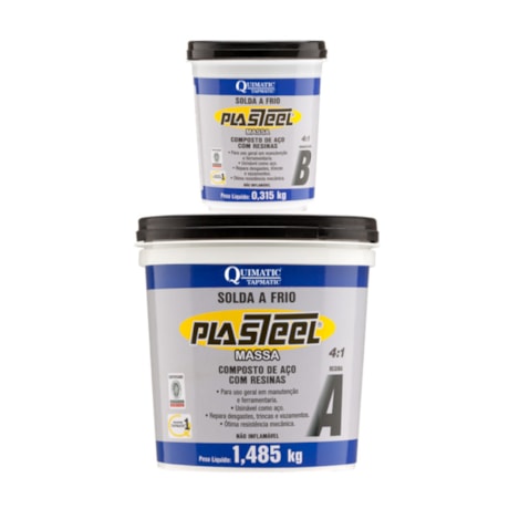 Plasteel Massa 4:1 de Solda a Frio Aço/Epóxi 1,8kg PQ2 TAPMATIC-c1d4057b-dc31-4127-bc55-1e634d289aca