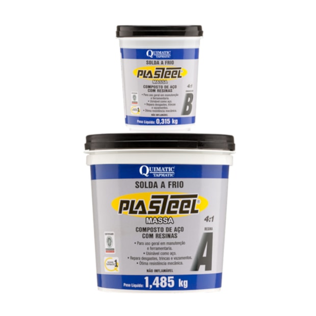 Plasteel Massa 4:1 de Solda a Frio Aço/Epóxi 1,8kg PQ2 TAPMATIC-41115447-dbe7-4879-96ad-b038ed5f7ba5