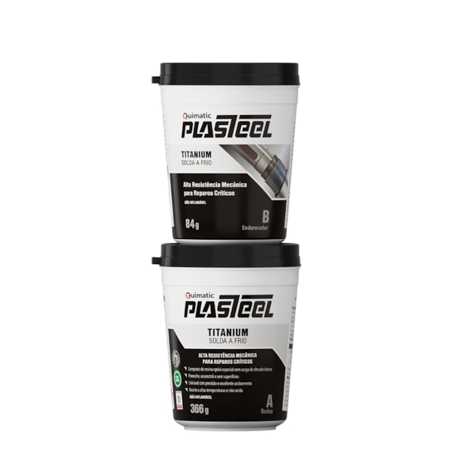 Plasteel Titanium Usinável 450g PTT1 QUIMATIC-2762fca4-4c22-4b3e-a48b-f3e354c584bd