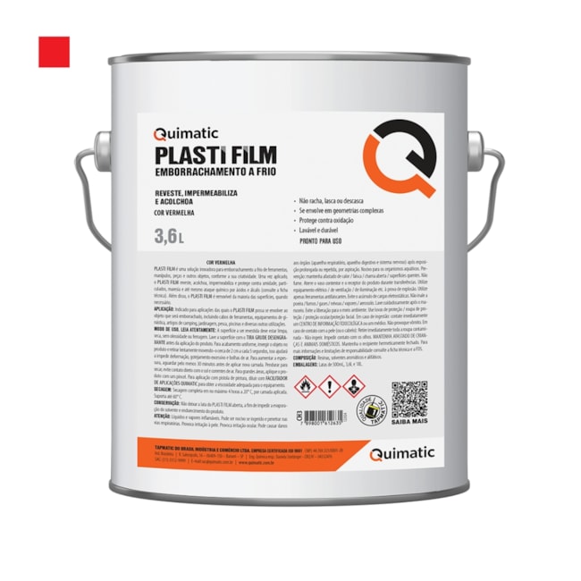 Plasti Film Vermelho 3.6 Litros CI3 QUIMATIC-81cb0d15-6af9-4544-9db5-61cb0a3f3098