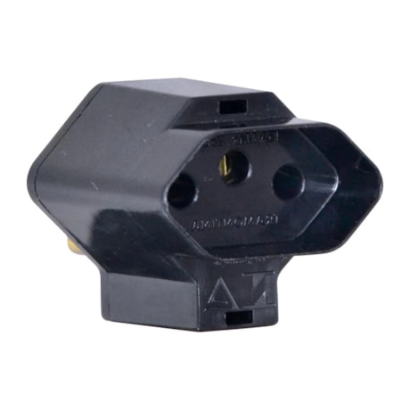 Plugue Adaptador Reverso 2P+T 15A 250V Preto 57400/193 TRAMONTINA ELETRIK-113a0bc5-da7f-4e45-af2a-3acd6383e627