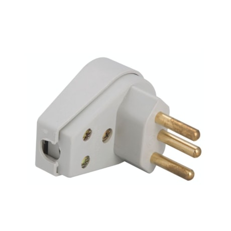 Plugue Angular Macho 2P+T 10A Cinza 57401013 TRAMONTINA ELETRIK