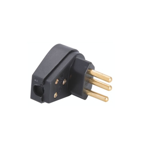 Plugue Angular Macho 2P+T 20A Preto 57403011 TRAMONTINA ELETRIK