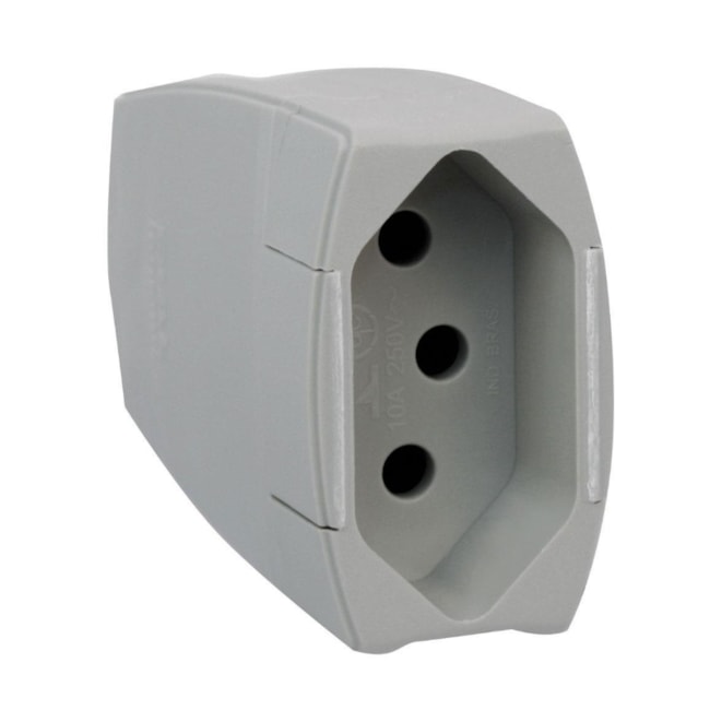 Plugue Fêmea 2P+T 10A Cinza 615824 PIAL-be87b5fc-f3ea-422d-9f1e-e92ce90496e1