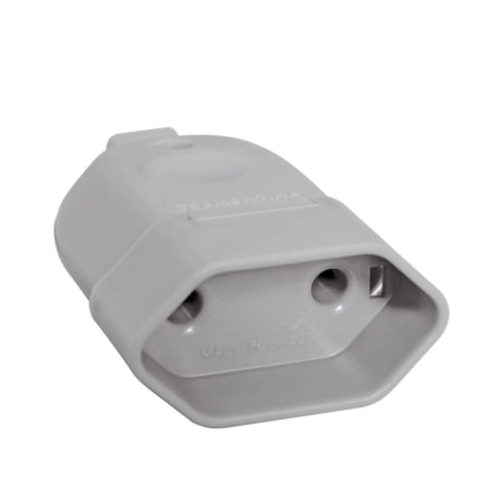 Plugue Fêmea Reto 2P 10A Cinza 57401152 TRAMONTINA ELETRIK