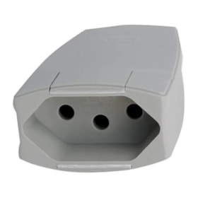 Plugue Fêmea Reto 2P + T 10A Cinza 615975 PIAL LEGRAND