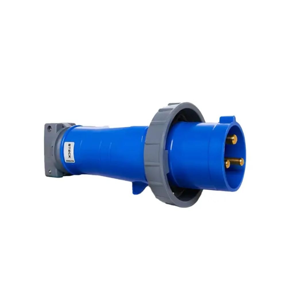 Plugue Industrial 16A 2P+T 200/250V 6H Azul IP67 S3076W-SHOCKTITE