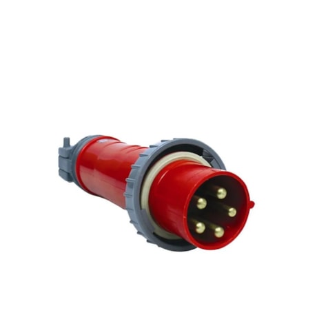 Plugue Industrial Macho 16A 3P+T 380/440V 6H Vermelho IP67 S4076W-SHOCKTITE STECK