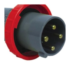 Plugue Industrial Macho Vermelho 3P+T 125A 250V IP67 S4676-BRASIKON STECK