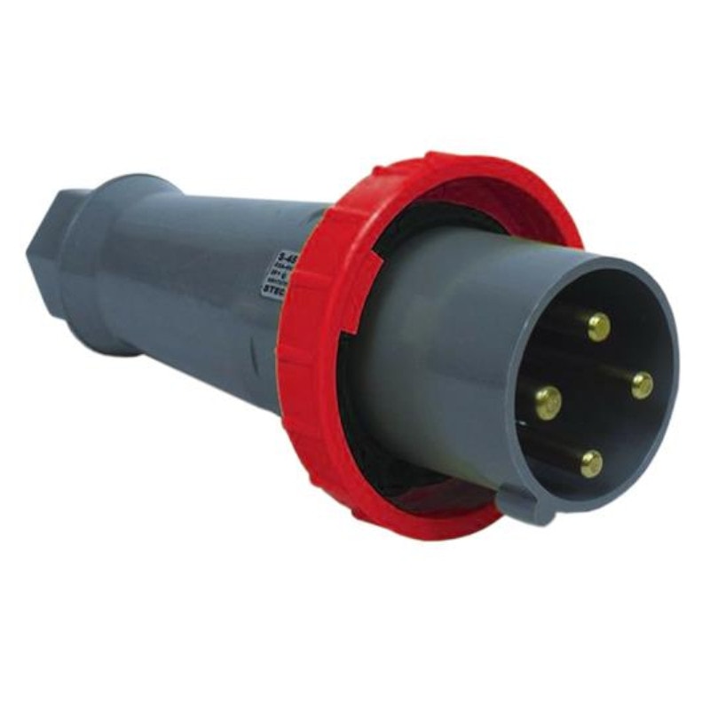 Plugue Industrial Macho Vermelho 3P+T 125A 250V IP67 S4676
