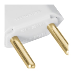 Plugue Macho Reto 2P 10A 250V TRAMONTINA ELETRIK