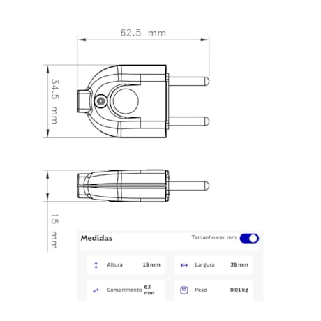 Plugue Macho Reto 2P 10A Cinza 57401202 TRAMONTINA ELETRIK-34423dcb-897b-4c8b-b8e9-96f9c1bf057d