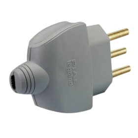 Plugue Macho Reto 2P+T 10A 250V Cinza 6158 21 PIAL