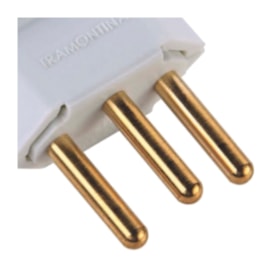 Plugue Macho Reto 2P+T 10A 250V TRAMONTINA ELETRIK