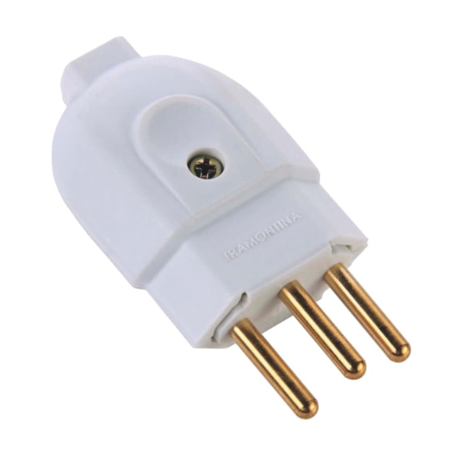 Plugue Macho Reto 2P+T 10A 250V Branco 57402/003 TRAMONTINA ELETRIK-15a5b4ef-14f9-44d0-9442-dbff15cb13d4