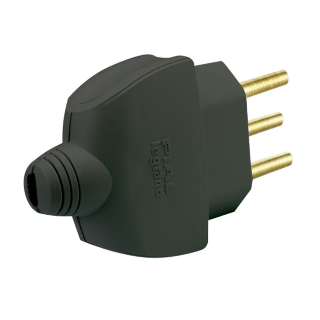 Plugue Macho Reto com Saída Axial 2P+T 10A 250V Preto 6158 11 PIAL-26ef7b69-37ec-42e8-a5d5-9aa505479138