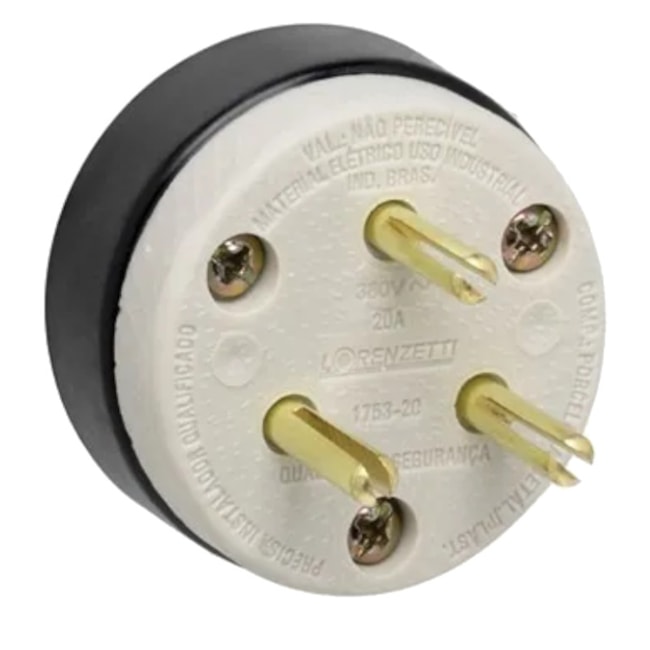 Plugue Redondo Porcelana 3P 30A 380V 1753-30A LORENZETTI-5d1b3521-7cbf-4494-821b-79de9f46b748