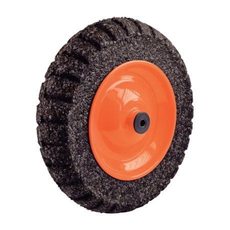 Pneu Maciço em Borracha Macia 345mm x 75mm com Roda Metálica 8