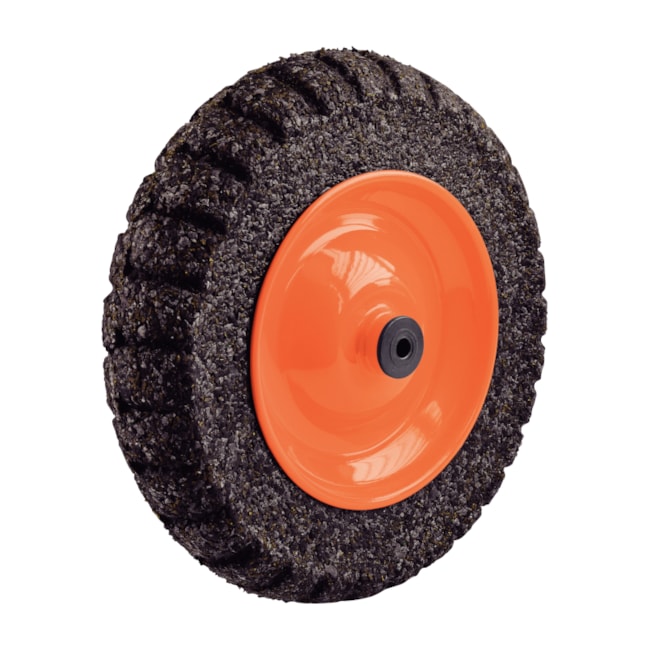 Pneu Maciço em Borracha Macia 345mm x 75mm com Roda Metálica 8
