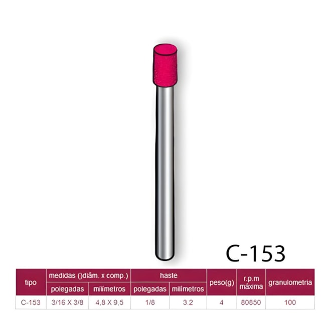 Ponta Montada 05x10 Haste 1/8