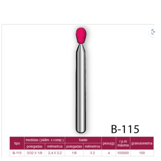 Ponta Montada 2,5x03 Haste 1/8