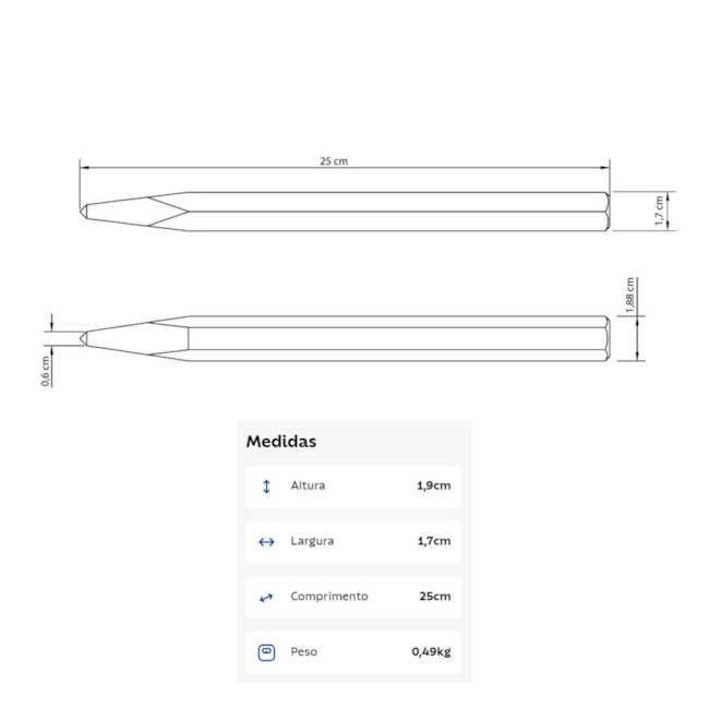 Ponteiro Sextavado 10