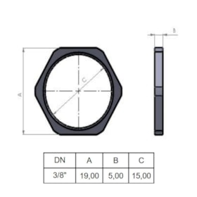 Porca Conduíte Aço para Fixação de Conectores 3/8