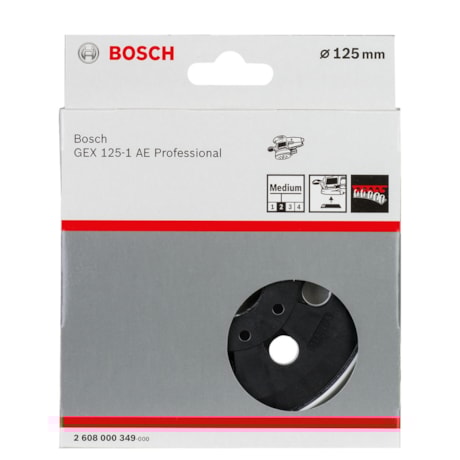 Prato Borracha 125mm Médio para Lixadeira 2608000349 BOSCH-372f471b-6da8-4631-b2dd-d24da0408ab4