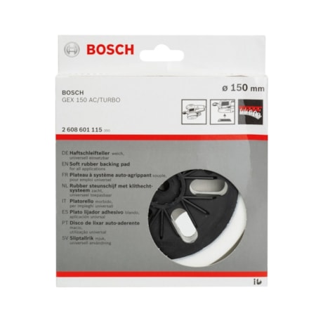 Prato de Borracha 150mm Médio para Lixadeira GEX 125-150AVE 2608601115 BOSCH-b235fe39-82c9-4b80-870d-3b956ffc38f4