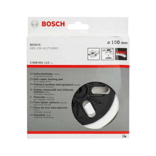 Prato de Borracha 150mm Médio para Lixadeira GEX 125-150AVE 2608601115 BOSCH-4a247241-8c5a-4f6b-bd07-0de5f714543b