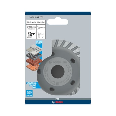 Prato Diamantado PRO Multi Material Turbo 100 x 22,23 x 2,5mm 2608601778 BOSCH-a941f22a-4044-4a3e-b6fc-f8125976081d