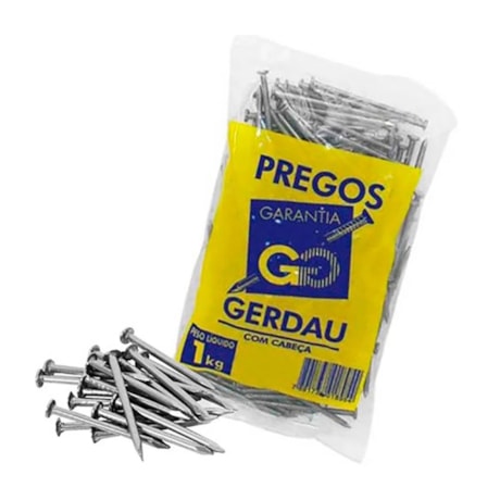 Prego de Aço Polido com Cabeça 17x21 1kg 24627 GERDAU