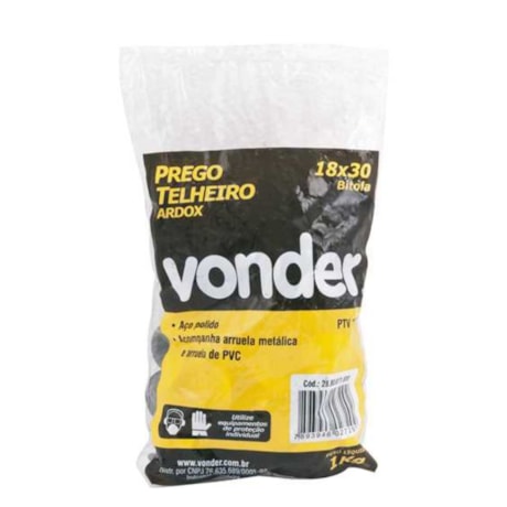 Prego Telheiro Ardox 18 x 30 Polido 2880011830 VONDER