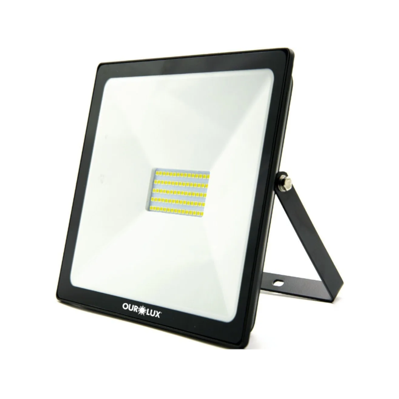 Projetor Super Led Slim 50W 6500K Bivolt Preto 03265 Ourolux