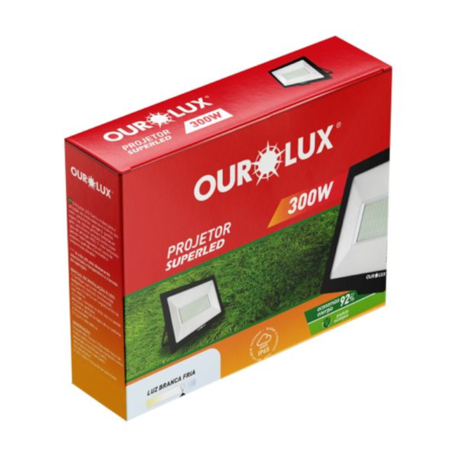 Projetor Superled Slim 300W 6500K Preto Bivolt 3276 OUROLUX-cf9f86bb-c115-4efe-90d5-e8e38a83c7ca