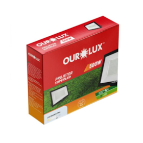 Projetor Superled Slim 500W 6500K Preto Bivolt 3278 OUROLUX