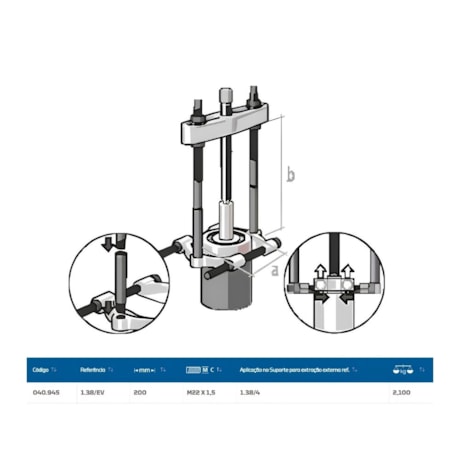 Prolongador Saca Rolamento 200mm 1.38/4 1.38/EV GEDORE-9d3265a7-cd3d-4597-a0aa-6ad9879b458e