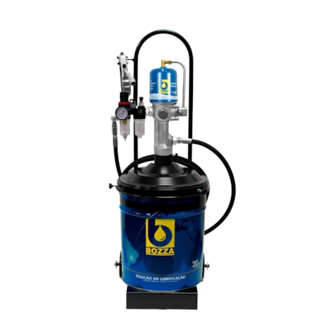 Propulsora Pneumática para Graxa 20Kg com Mangueira e Carrinho 11020-R20-G5 BOZZA