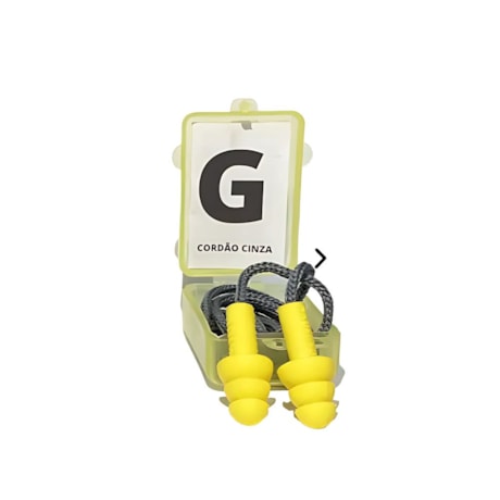 Protetor Auricular de Silicone Amarelo Cordão Cinza Tamanho G CA 41614 MAXXI ROYAL