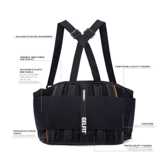 Protetor de Lombar Ergonômico com Susp Tamanho G Gelfit TB-45G-L TOUGHBUILT-37262140-e33c-4ab6-a4e2-11abbfe358af