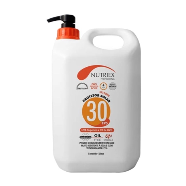Protetor Solar FPS 30 UV UVA 4 Litros 0061010 NUTRIEX-a8e55acc-2118-4915-af96-71d6d8b9d35c