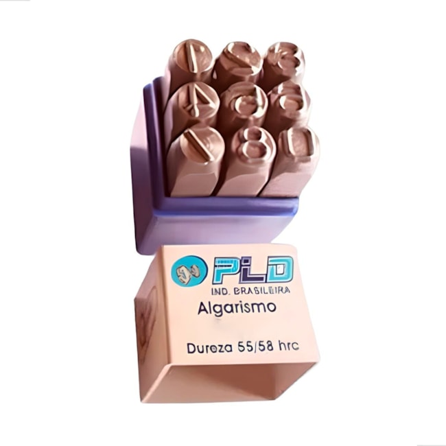 Punção Algarismo em Aço 9 Peças 6mm PLK-08 PLD-1951ea80-3f34-4d35-a200-062f9855315b