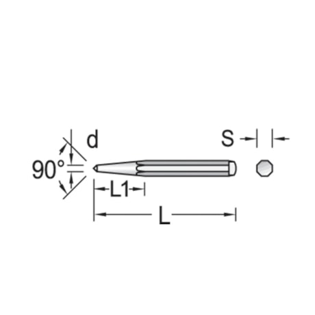 Punção de Centro 4x120 mm 350-4 GEDORE-8c9c2c3d-c063-4bde-8e83-da26f116f5c8