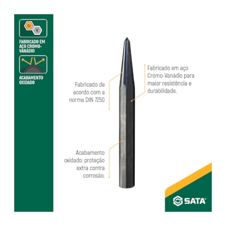 Punção de Centro 5mm x 120mm ST90812G SATA-0561d0c5-3337-4b93-aa7d-e035e53f9aa7