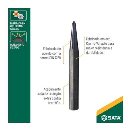 Punção de Centro 6mm x 150mm ST90811G SATA-73938d52-946c-4f69-bf1a-e19849419f3f