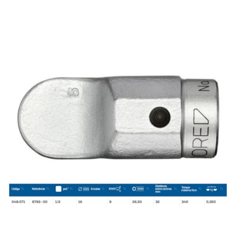 Quadrado Intercambiável 1/2