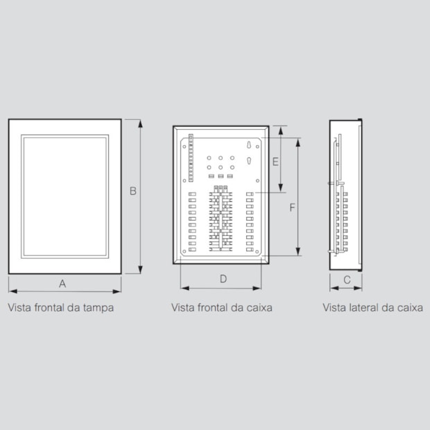 Quadro para 16 Disjuntores 100A Chapa de Aço 334x394x91mm Sobrepor QDSTN II-U 16/12 100 904365N CEMAR-0c16f1da-f350-49e8-a809-ee375109c701