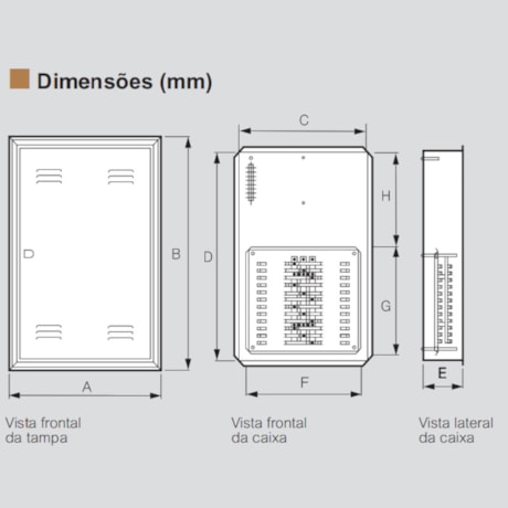 Quadro para 24 Disjuntores 150A Chapa de Aço 442x636x370mm Embutir QDETG II-U-24/18 150 904502N CEMAR-9bbfd6c9-a71b-4786-83ed-de6bbe459abc